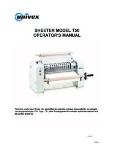 Univex SFG 500 TM Floor Model 111 1/4